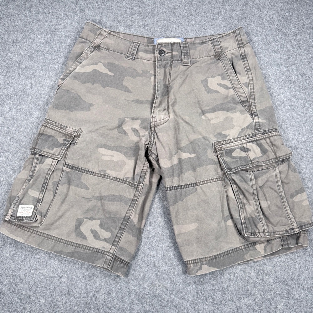 Signature by Levi Strauss & Co Mens Grey Camo Cargo Shorts W32 Authentics C32